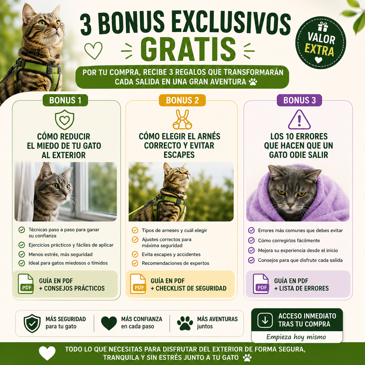 🎁 3 Bonus Exclusivos para dueños de gatos