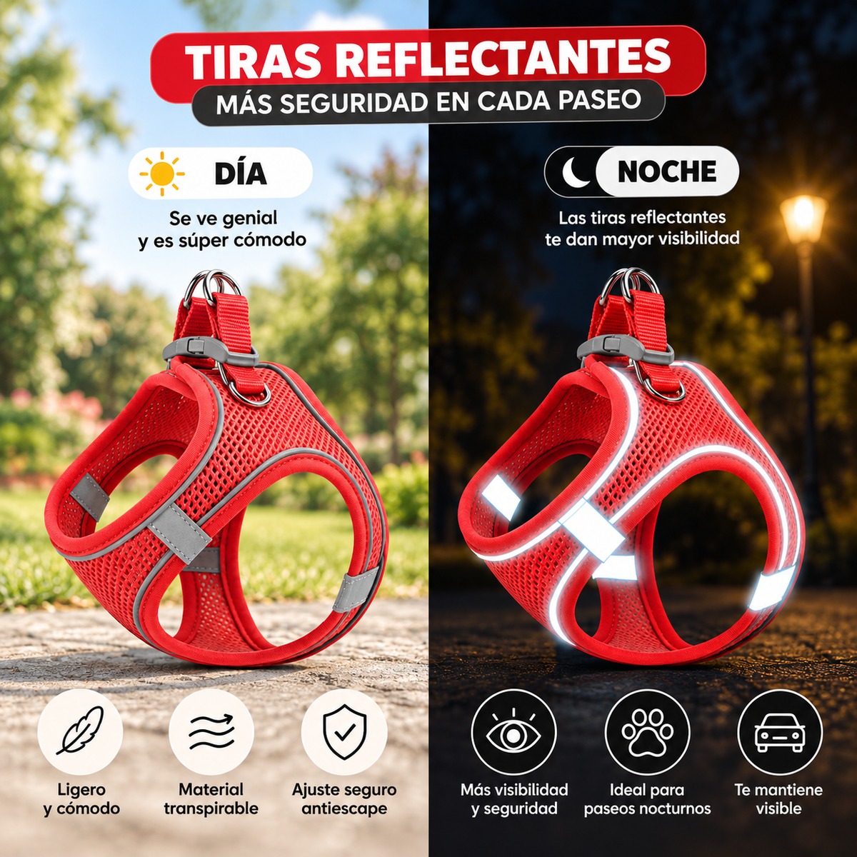 ARNÉS + CORREA ANTIESCAPE PARA GATOS