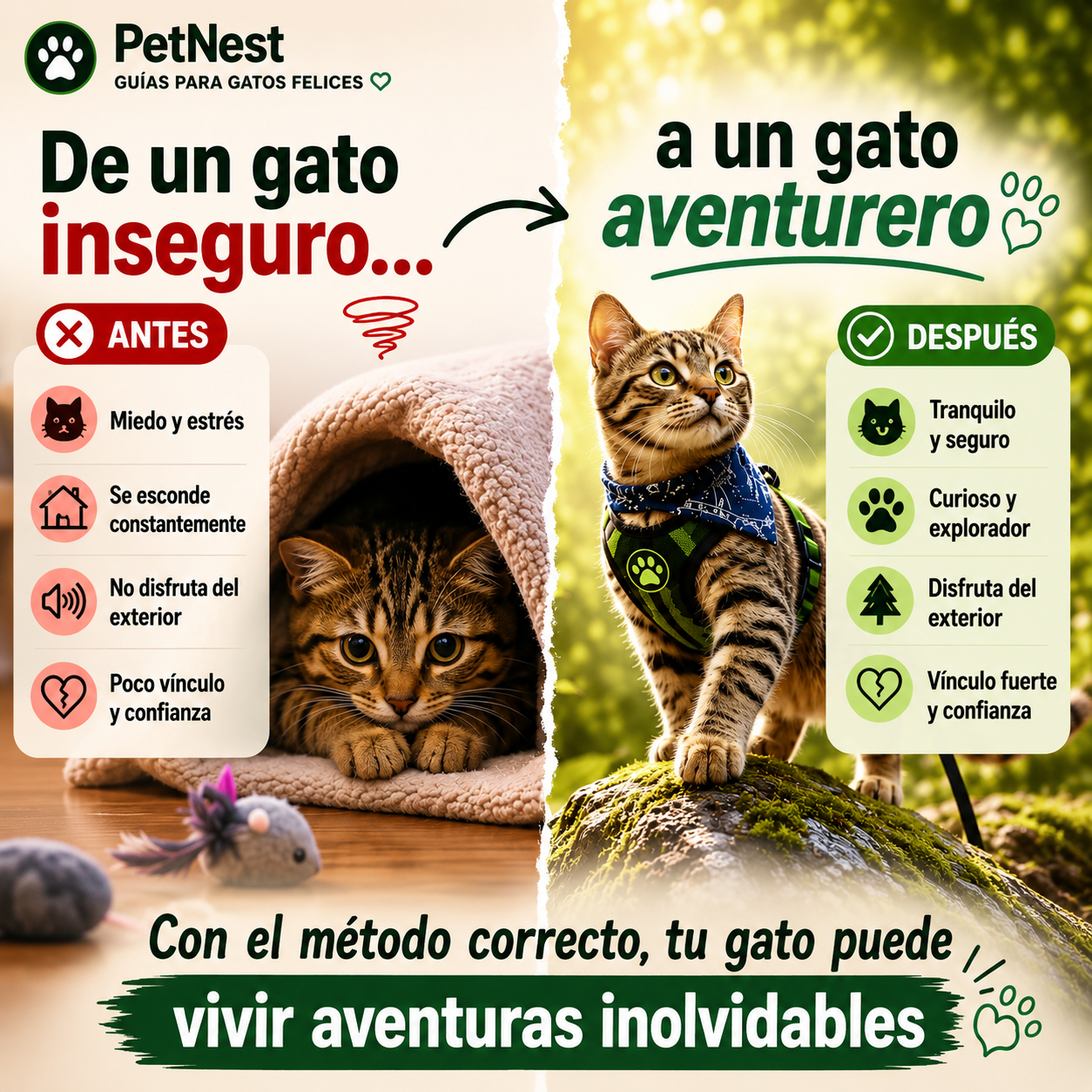 Aprende a salir con tu gato sin estrés y con seguridad