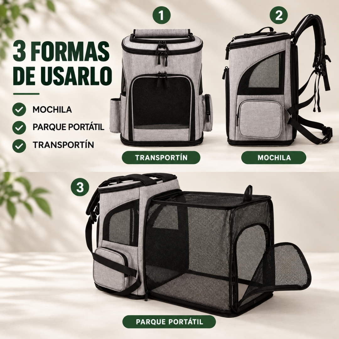 MOCHILA EXPANDIBLE PARA GATOS