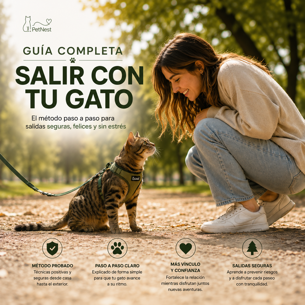 Aprende a salir con tu gato sin estrés y con seguridad